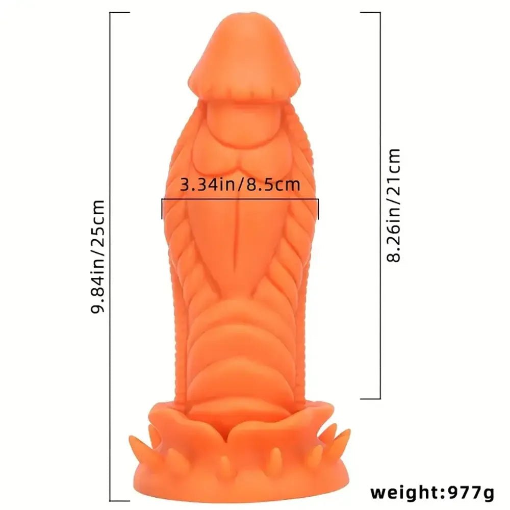 9.84in Ribbed Dragon Fantasy Dildo - Fantasy Dildo