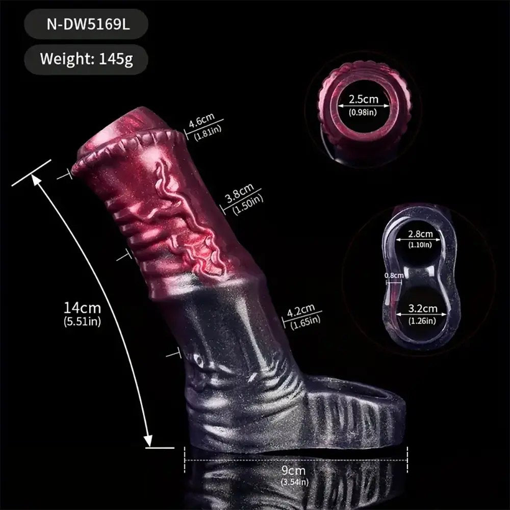 Ribbed Fantasy Sleeve Extender - Animal Style Cock Sleeve
