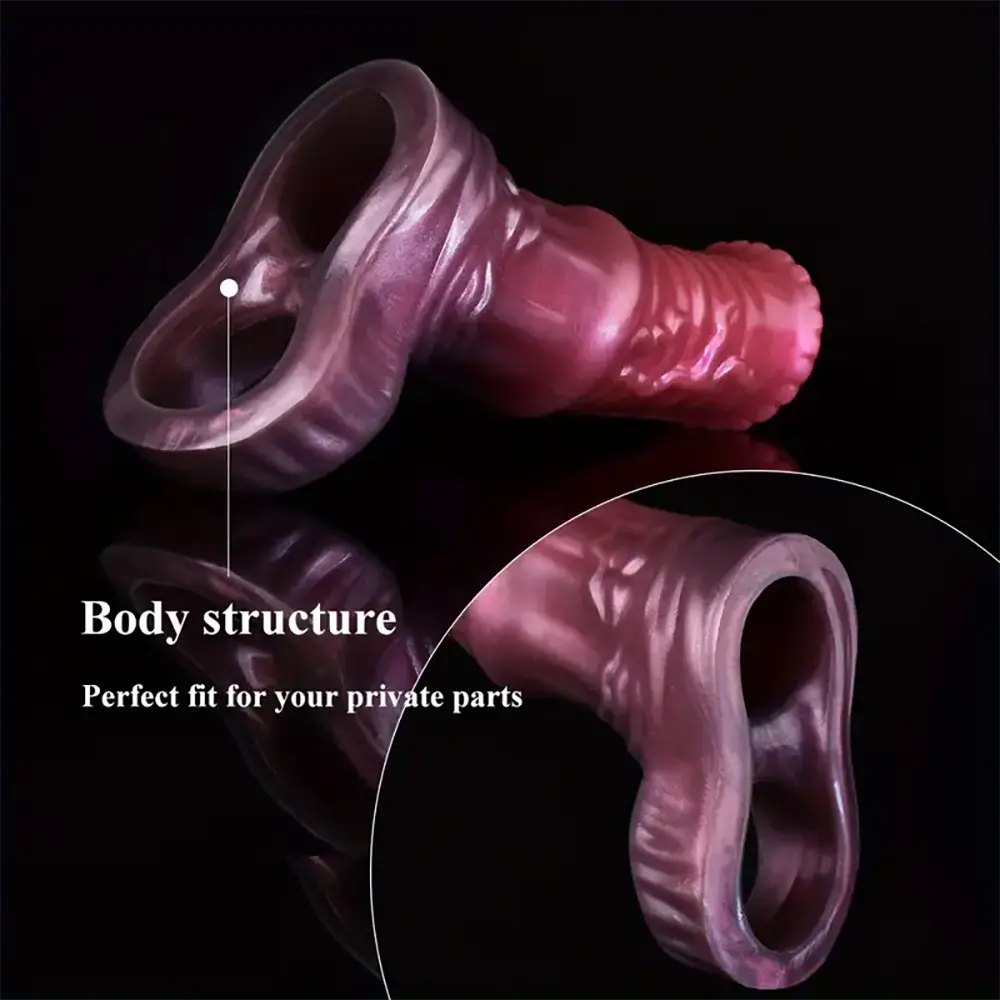Ribbed Fantasy Sleeve Extender - Animal Style Cock Sleeve