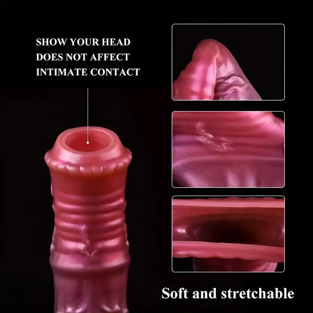 Ribbed Fantasy Sleeve Extender - Animal Style Cock Sleeve