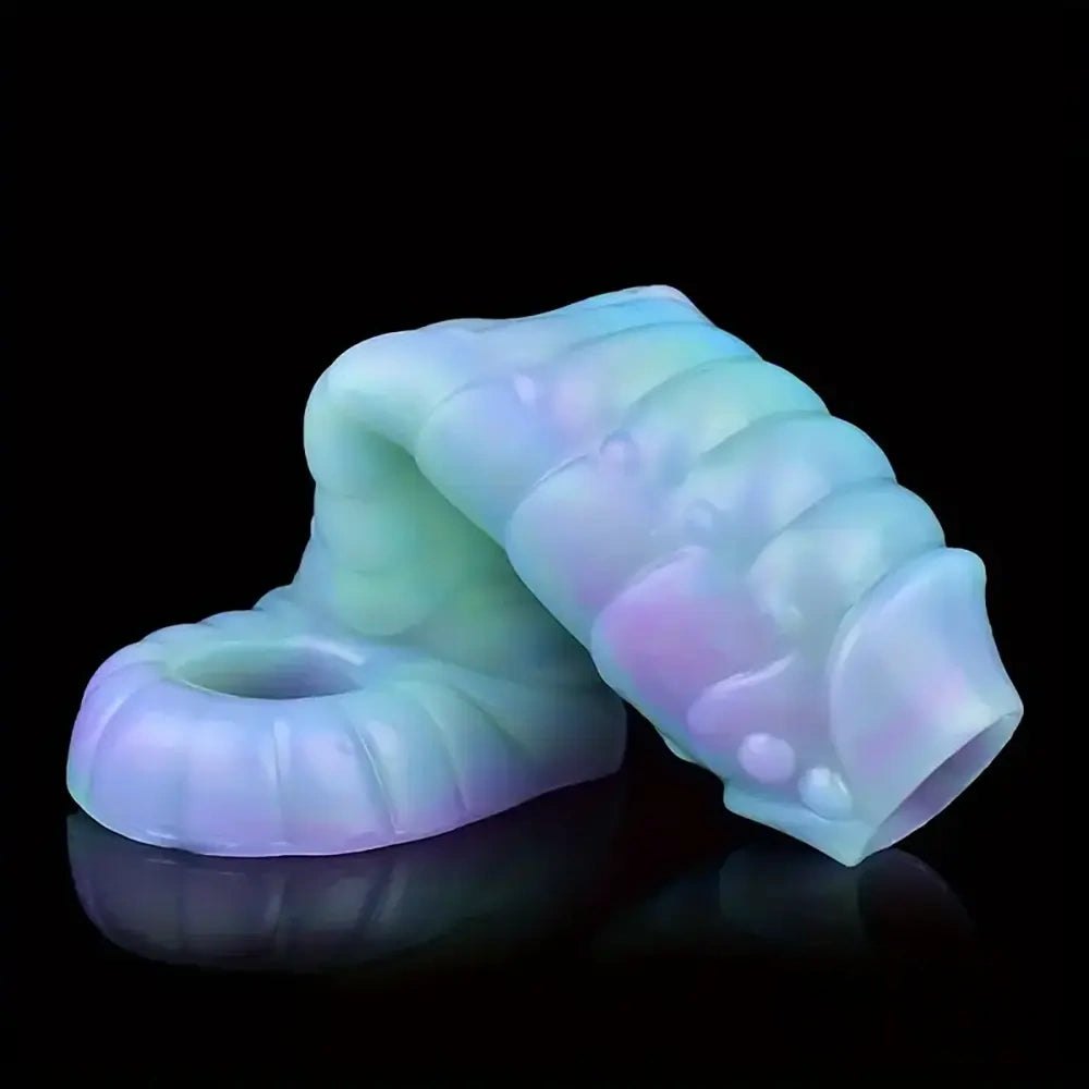 Ribbed Fantasy Silicone Sleeve 5.9in - fantasy dildo