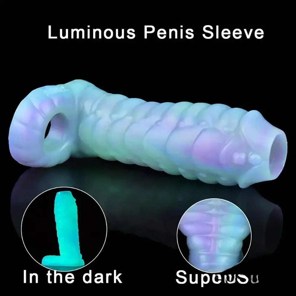 Ribbed Fantasy Silicone Sleeve 5.9in - fantasy dildo