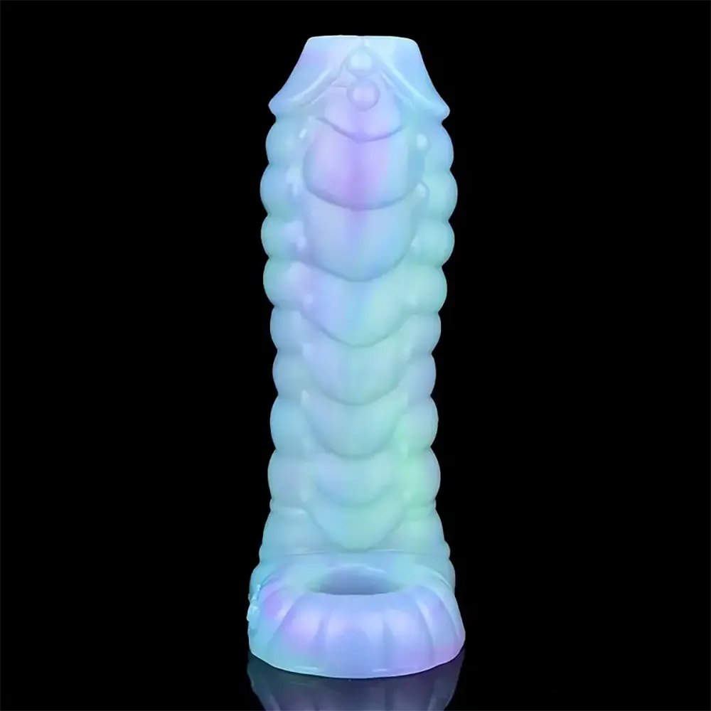 Ribbed Fantasy Silicone Sleeve 5.9in - fantasy dildo
