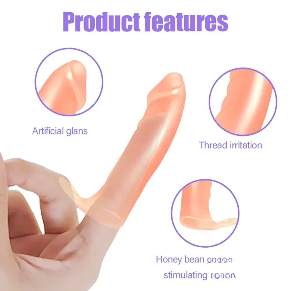 Ribbed Finger Loop G-Spot Sleeve - TPE Massage Toy