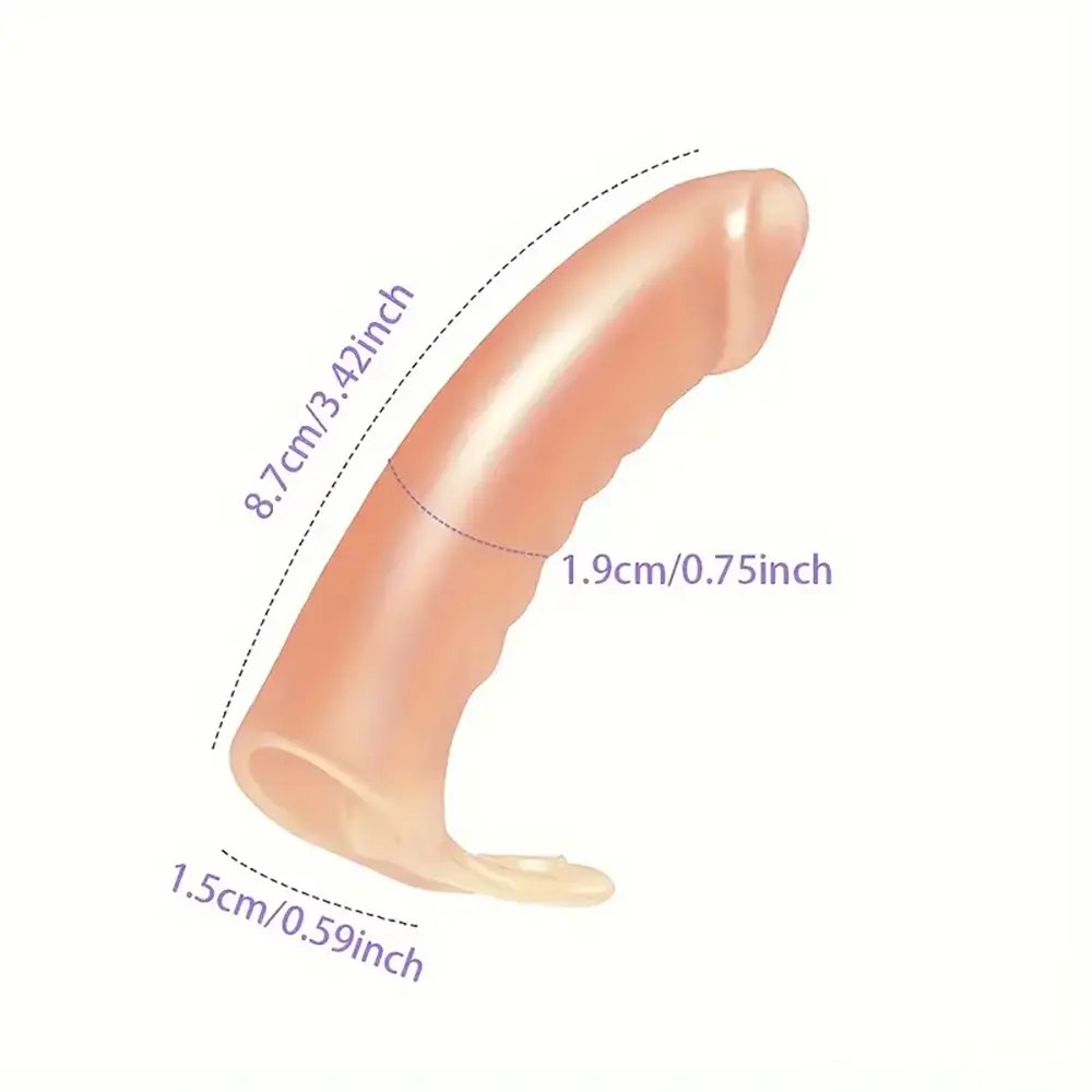 Ribbed Finger Loop G-Spot Sleeve - TPE Massage Toy
