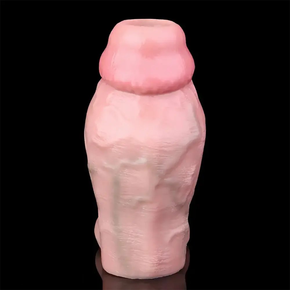 Ribbed Flesh Silicone Mini Dildo - Small Slim Realistic Toy