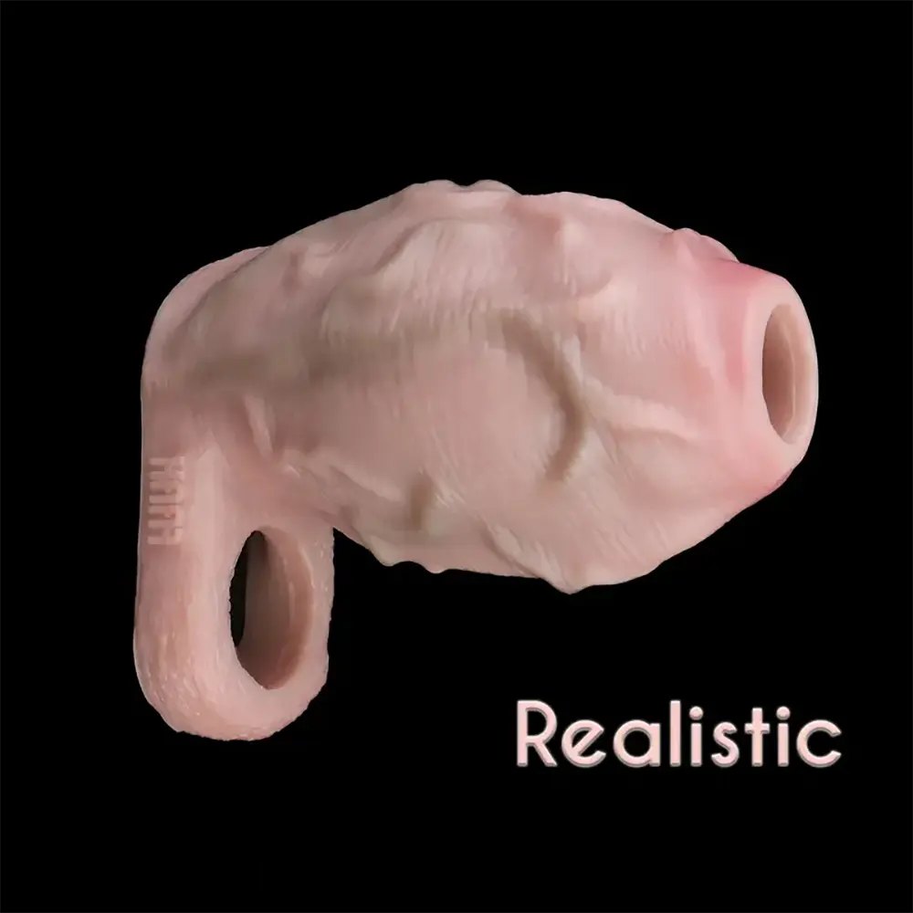 Ribbed Flesh Silicone Mini Dildo - Small Slim Realistic Toy