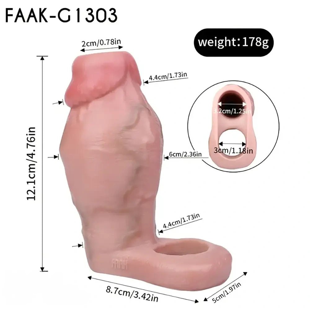 Ribbed Flesh Silicone Mini Dildo - Small Slim Realistic Toy