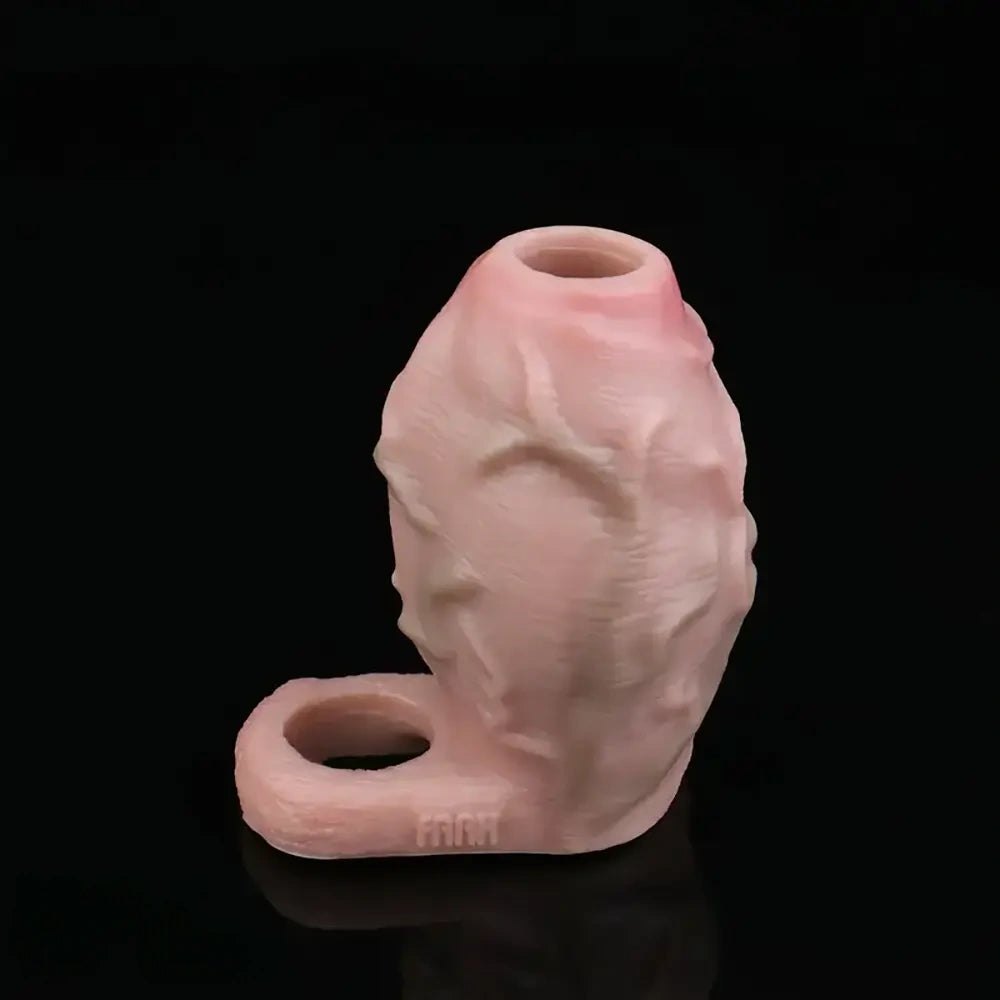 Ribbed Flesh Silicone Mini Dildo - Small Slim Realistic Toy