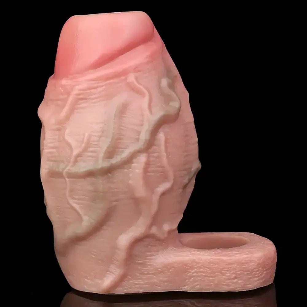 Ribbed Flesh Silicone Mini Dildo - Small Slim Realistic Toy