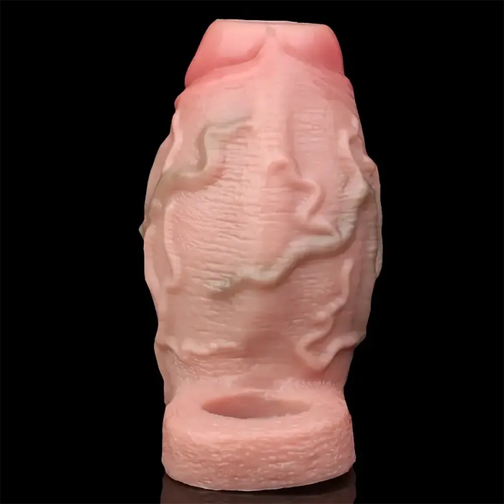 Ribbed Flesh Silicone Mini Dildo - Small Slim Realistic Toy