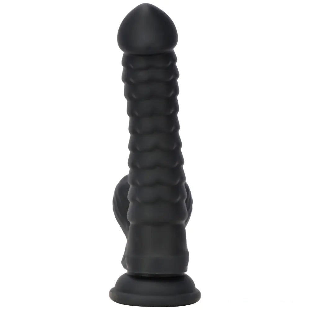 Ribbed G-Spot Silicone Dildo - Flexible Curved Dildo