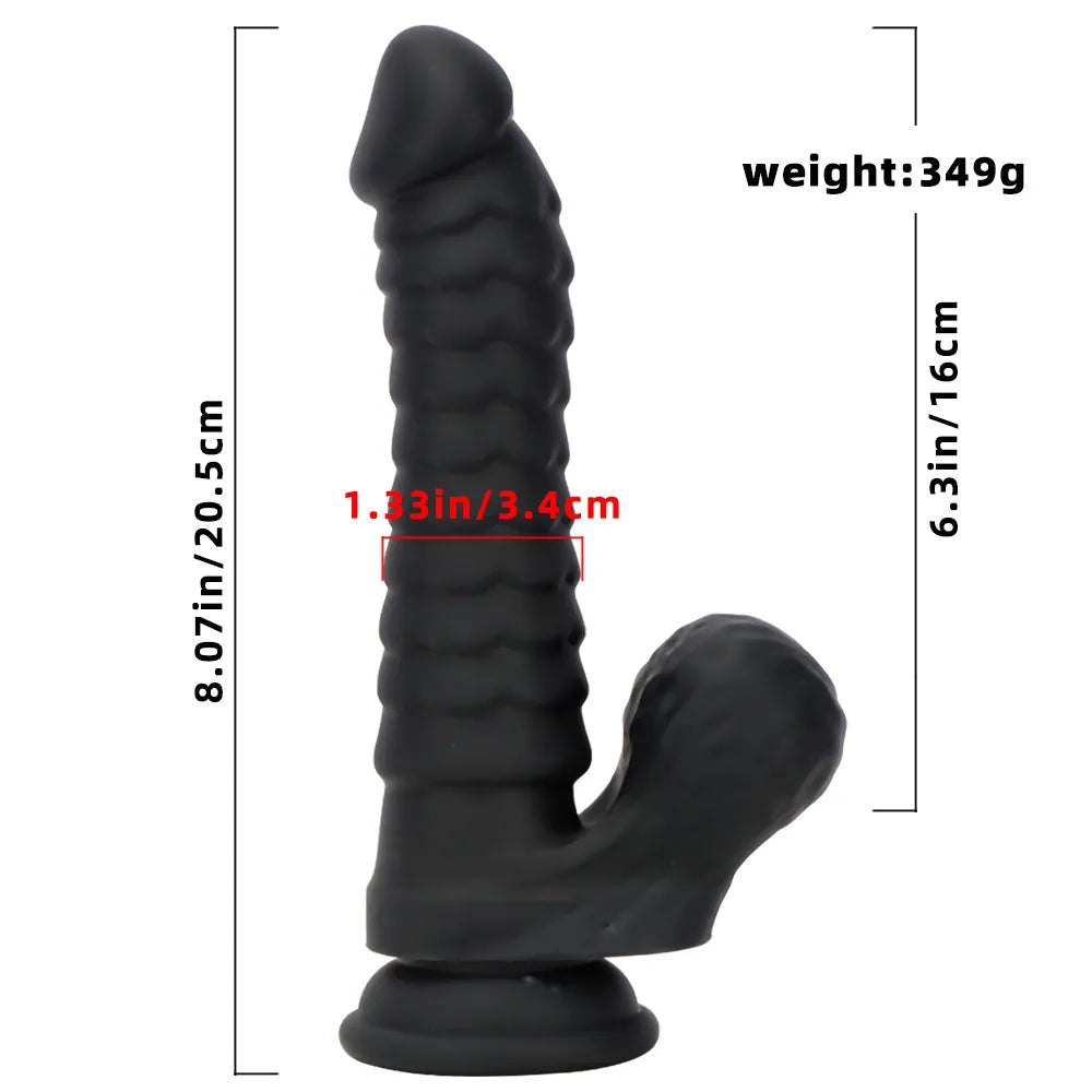 Ribbed G-Spot Silicone Dildo - Flexible Curved Dildo