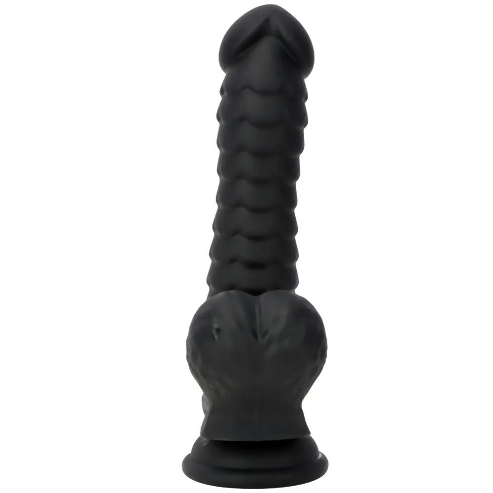 Ribbed G-Spot Silicone Dildo - Flexible Curved Dildo
