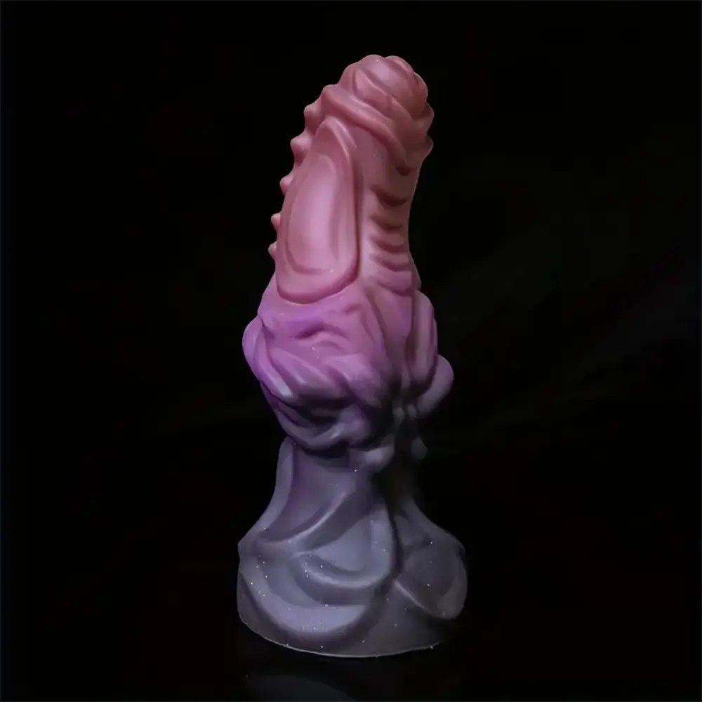 Ribbed Gradient Fantasy Dildo - Silicone Monster Dildo