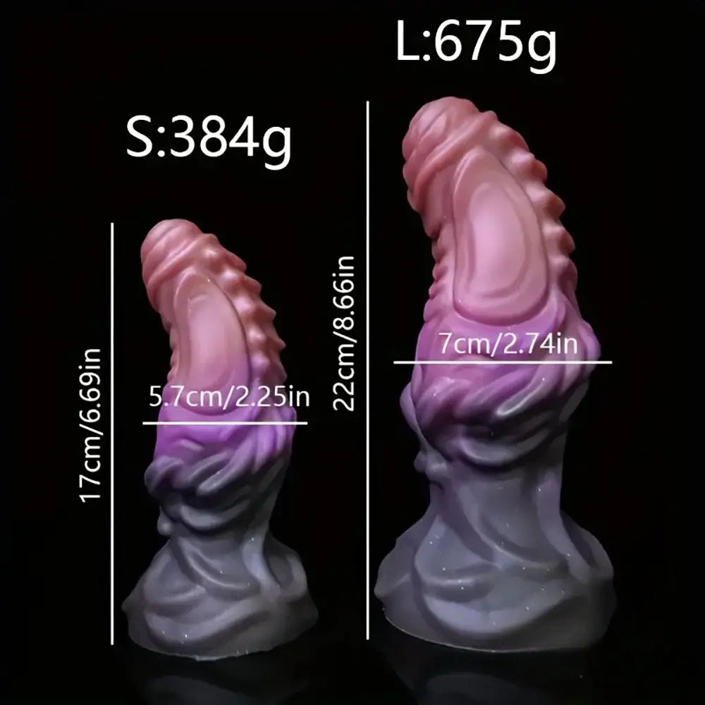 Ribbed Gradient Fantasy Dildo - Silicone Monster Dildo