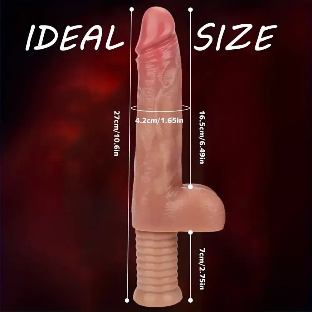 Ribbed Handle Realistic Dildo - Silicone Dildo With Handle