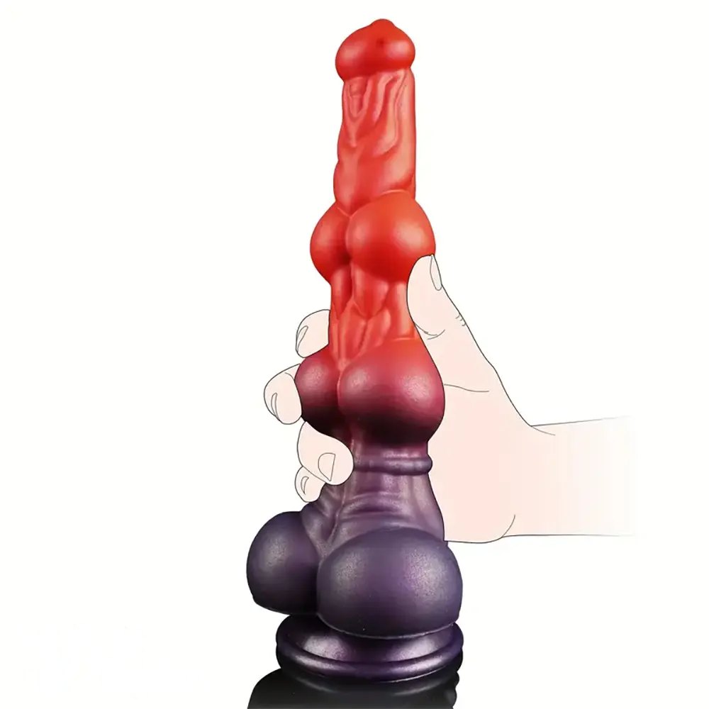 Ribbed Knot Horse Silicone Dildo - Horse Dildo