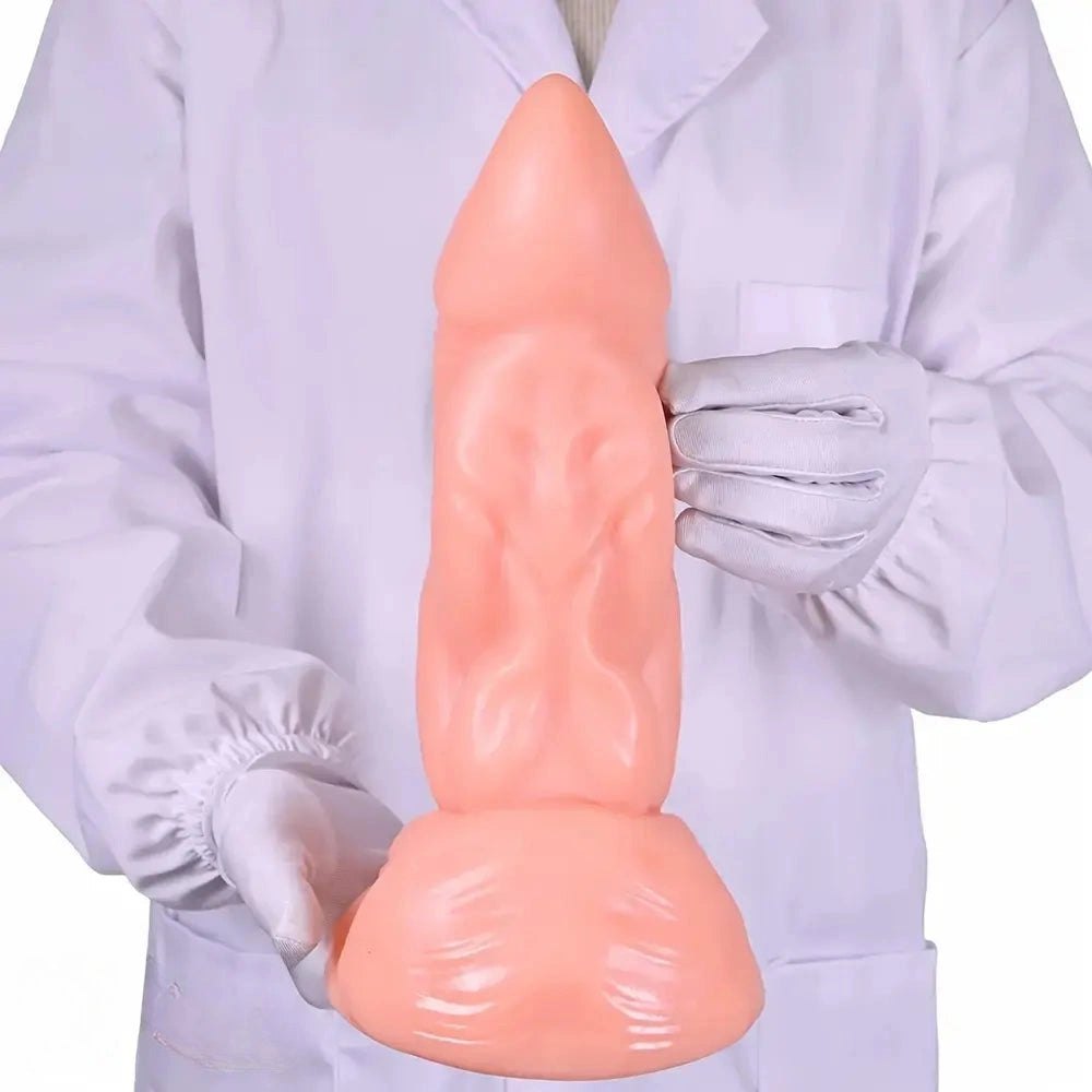 Ribbed Monster Fantasy Dildo - Thick Ribbed PVC Dildo