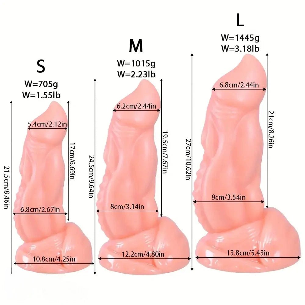 Ribbed Monster Fantasy Dildo - Thick Ribbed PVC Dildo