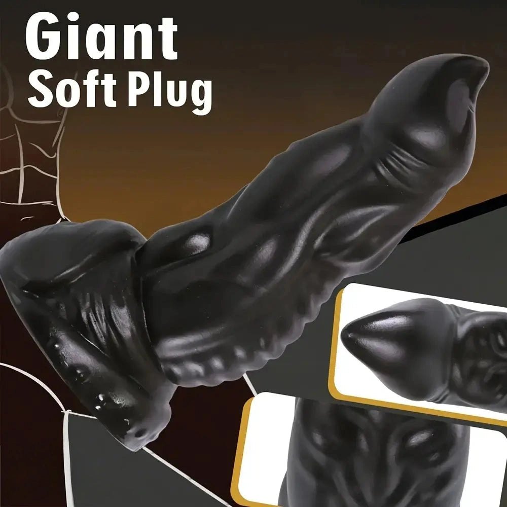 Ribbed Monster Fantasy Dildo - Thick Ribbed PVC Dildo