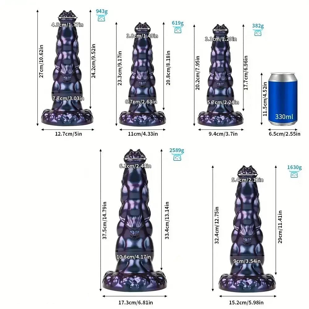 Ribbed Monster Girth Dildo - Silicone Large Thick Dildo