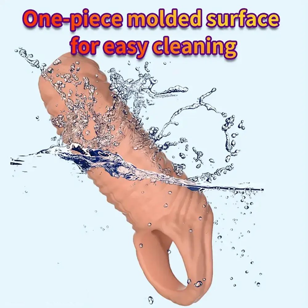 Ribbed Penis Sleeve 5.3 in - TPE Cock Ring Sleeve