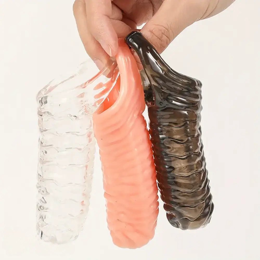 Ribbed Penis Sleeve 5.3 in - TPE Cock Ring Sleeve