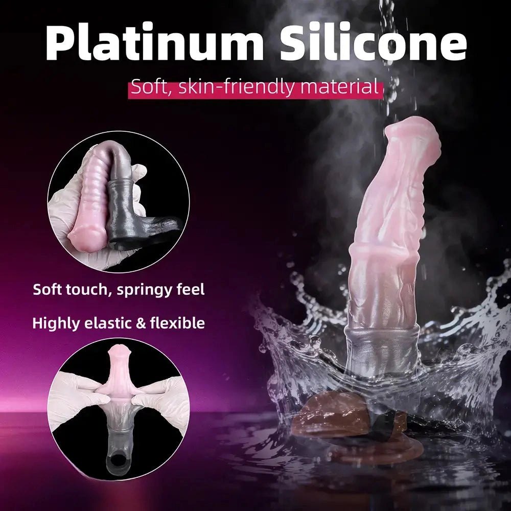 Ribbed Pink Ombre Dildo 8.18in - Realistic Dildo