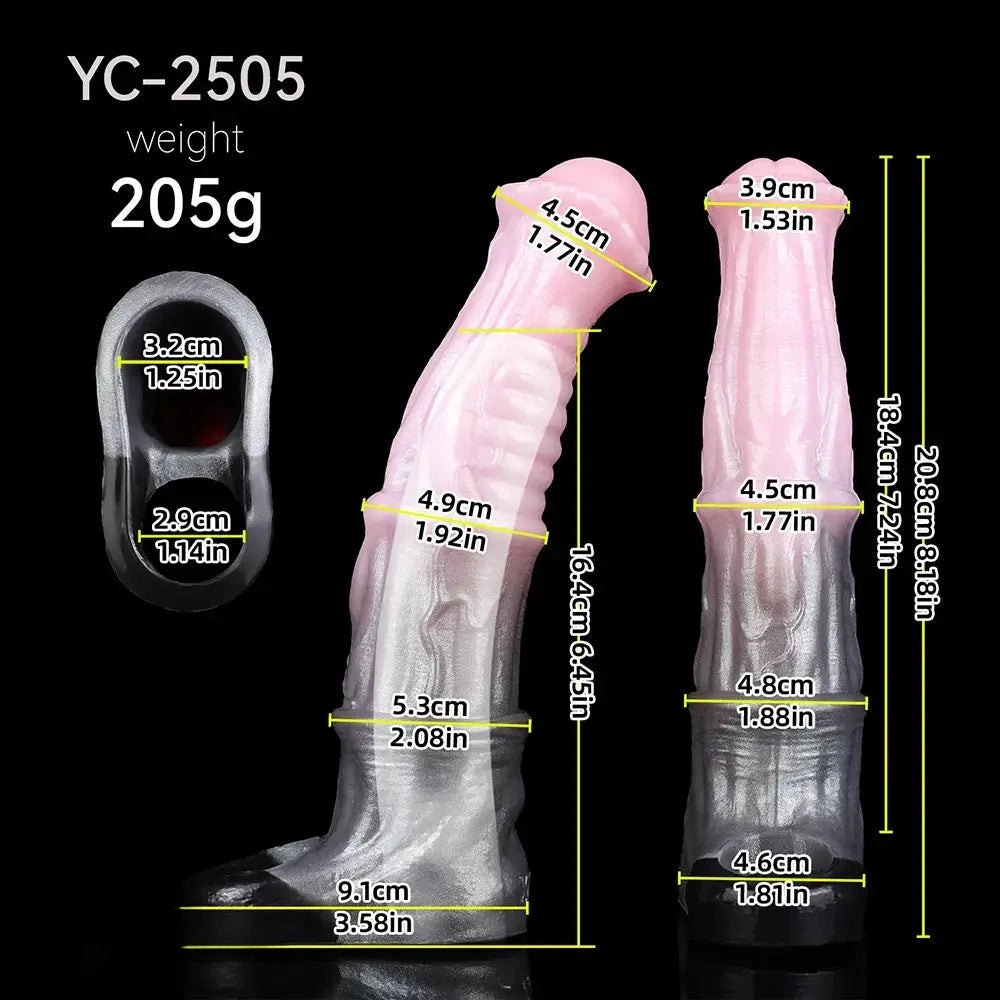 Ribbed Pink Ombre Dildo 8.18in - Realistic Dildo