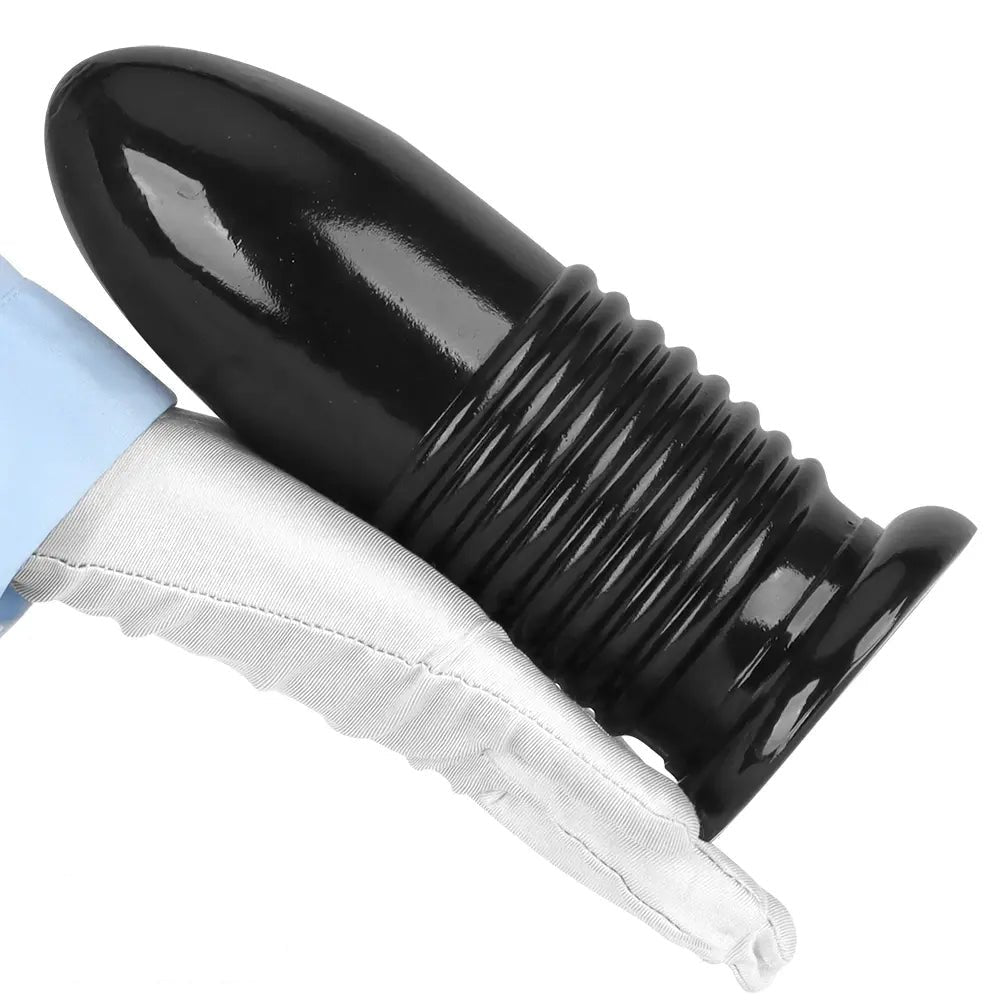Ribbed PVC Anal Plug 8.66in - Thick Ribbed Anal Plug