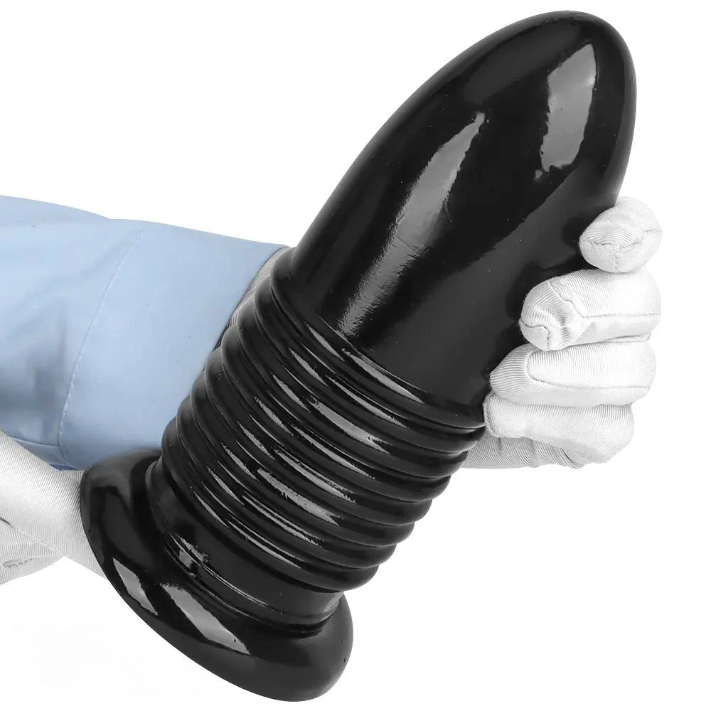 Ribbed PVC Anal Plug 8.66in - Thick Ribbed Anal Plug