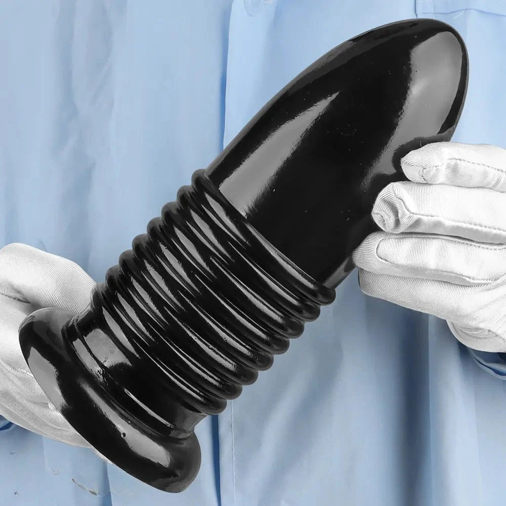 Ribbed PVC Anal Plug 8.66in - Thick Ribbed Anal Plug