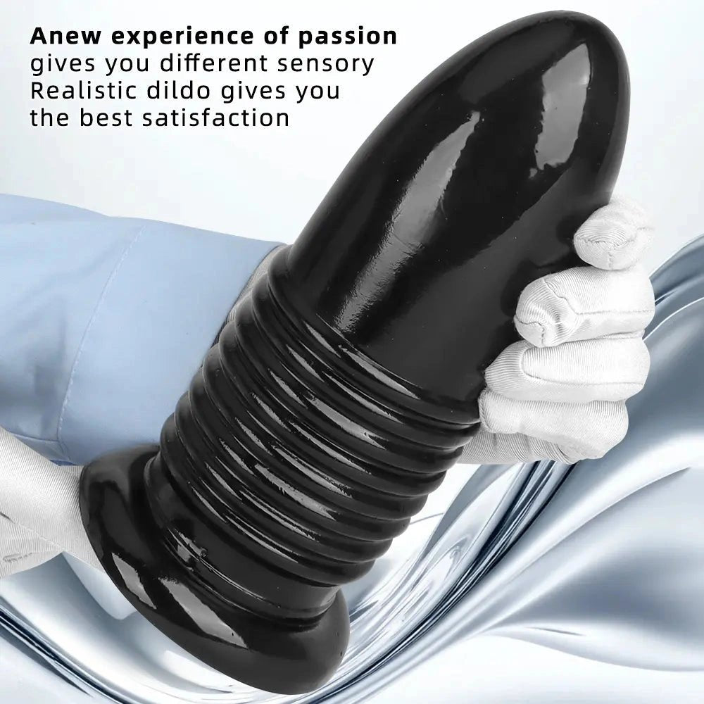 Ribbed PVC Anal Plug 8.66in - Thick Ribbed Anal Plug