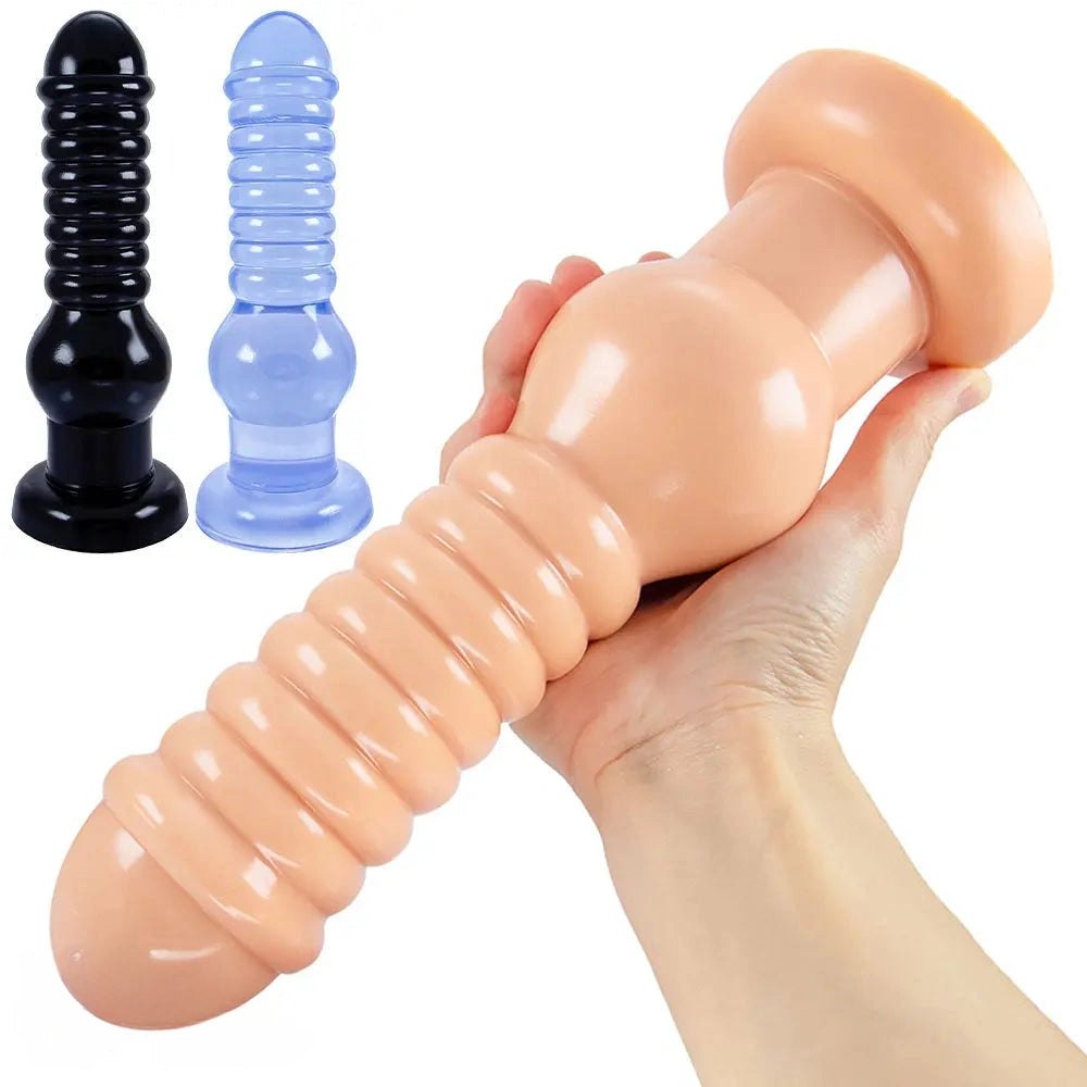 Ribbed PVC Suction Cup Dildo - Big Realistic Dildo
