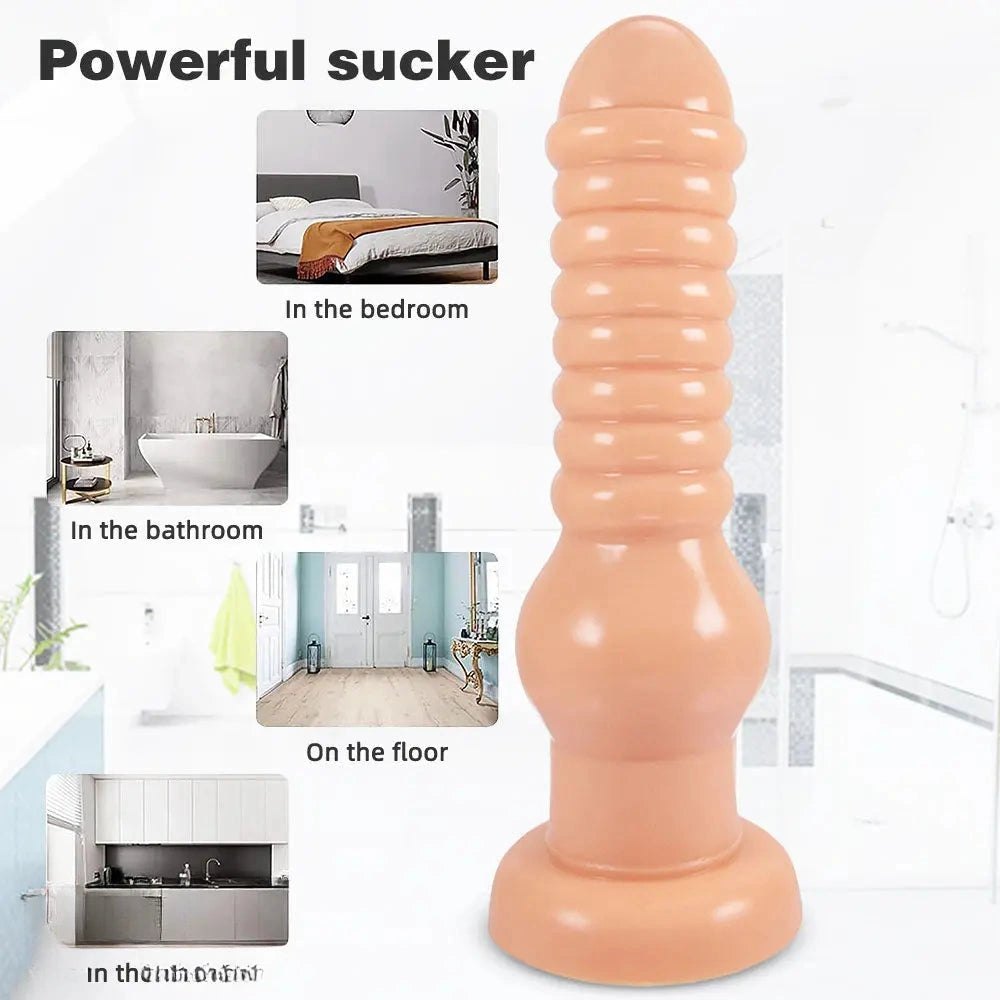 Ribbed PVC Suction Cup Dildo - Big Realistic Dildo