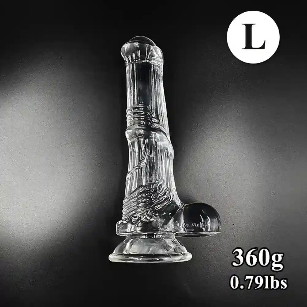 Ribbed Realistic Dildo 4 Sizes - Clear or Black PVC Dildo