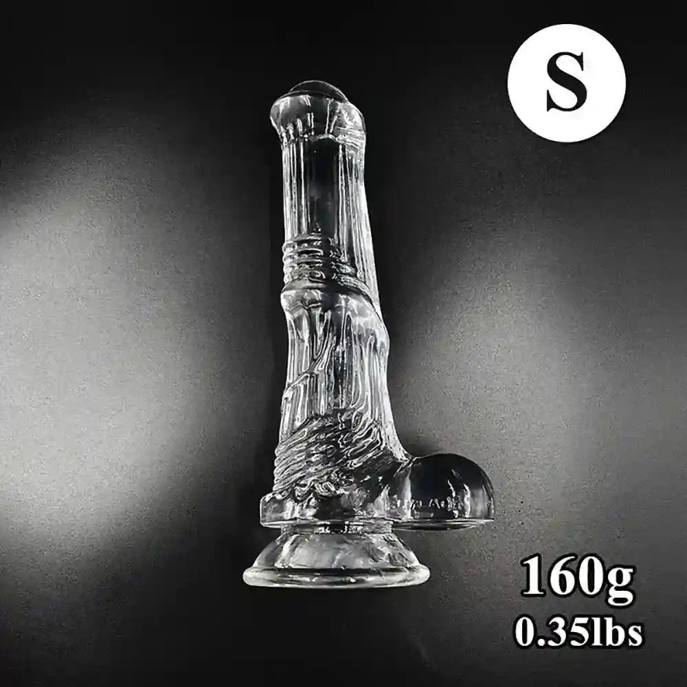 Ribbed Realistic Dildo 4 Sizes - Clear or Black PVC Dildo