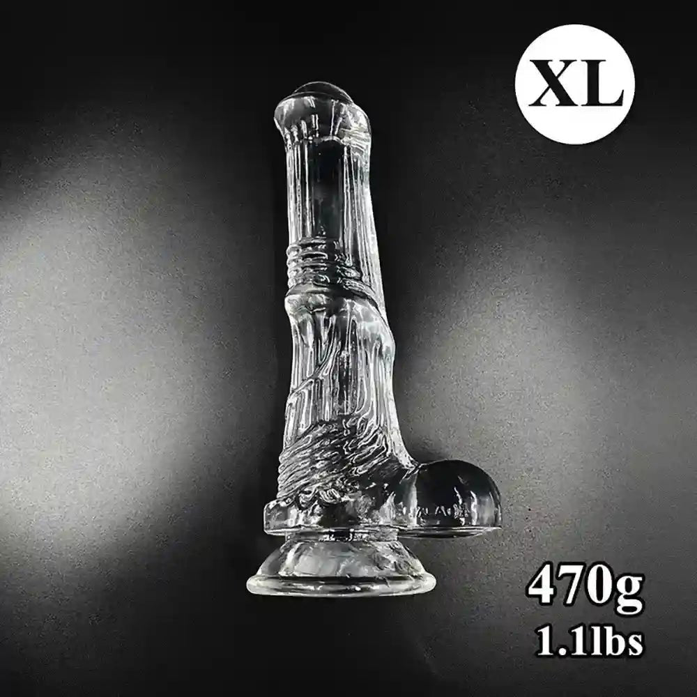 Ribbed Realistic Dildo 4 Sizes - Clear or Black PVC Dildo