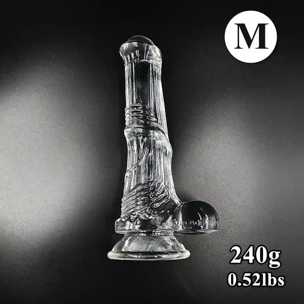 Ribbed Realistic Dildo 4 Sizes - Clear or Black PVC Dildo