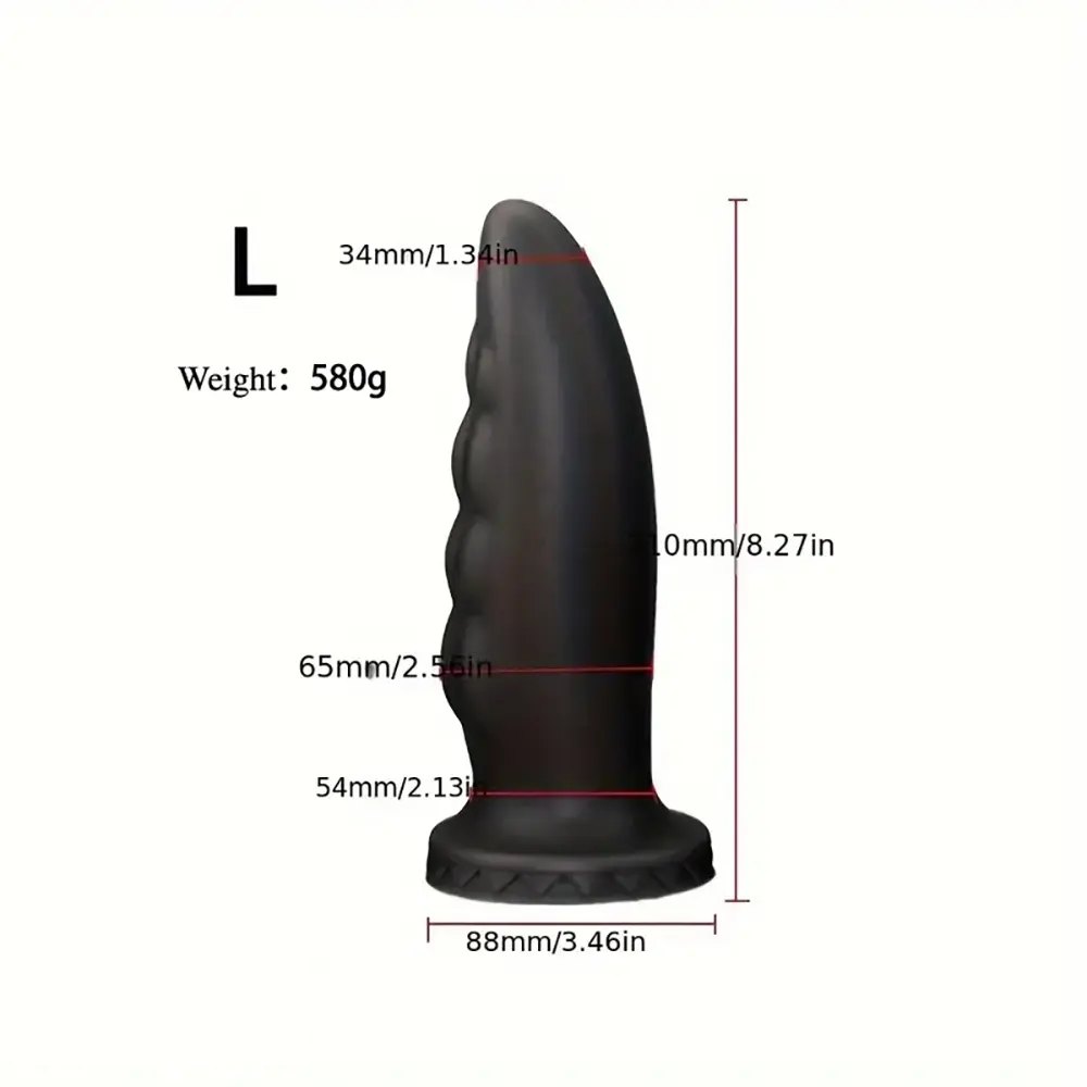 Ribbed Silicone Anal Plug - Golden Butt Plug Set