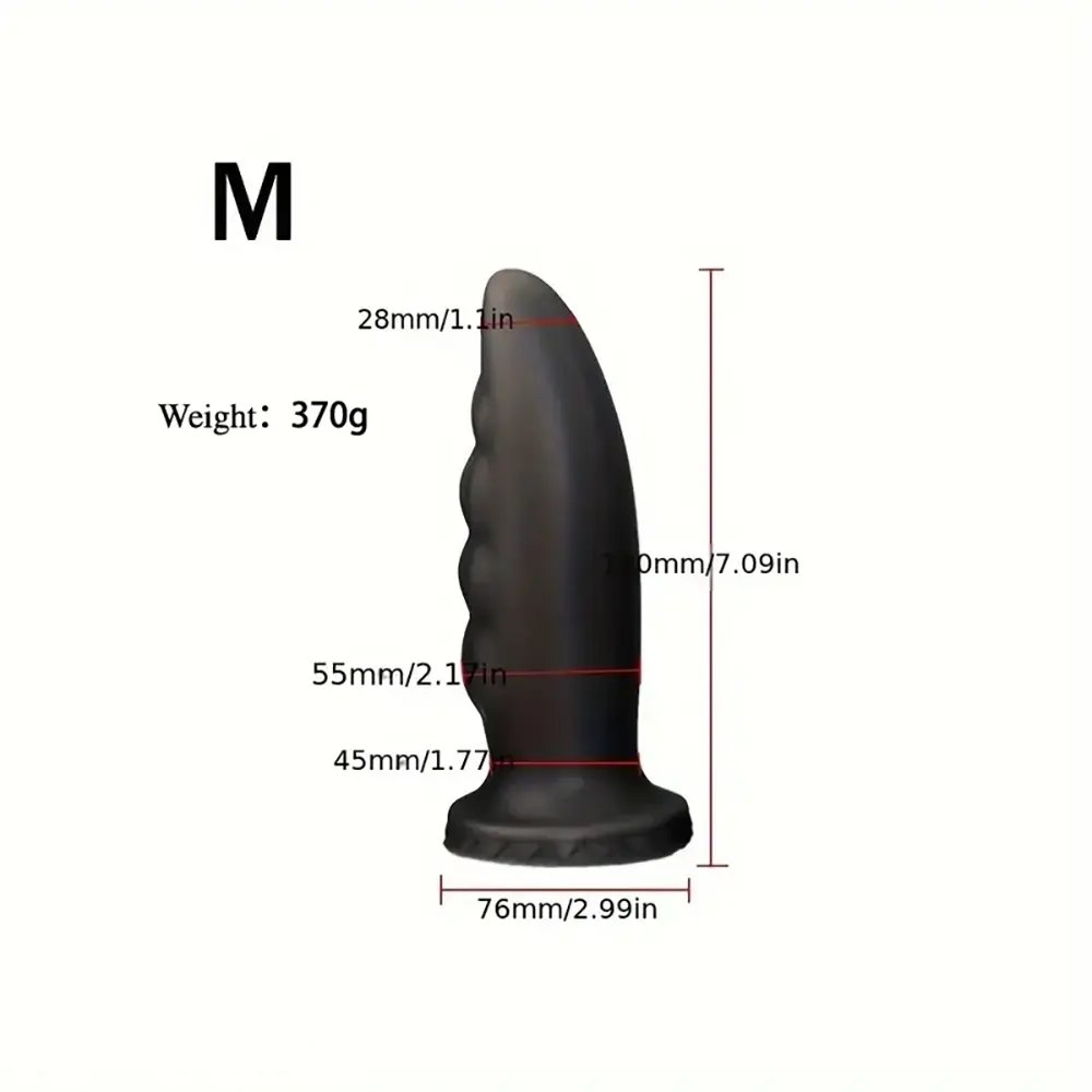 Ribbed Silicone Anal Plug - Golden Butt Plug Set