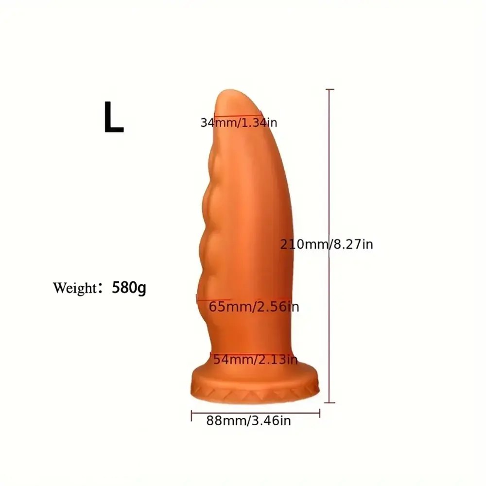 Ribbed Silicone Anal Plug - Golden Butt Plug Set