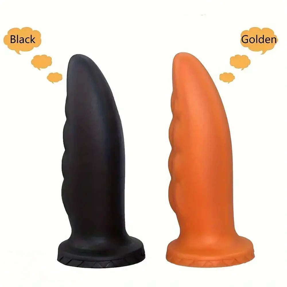 Ribbed Silicone Anal Plug - Golden Butt Plug Set