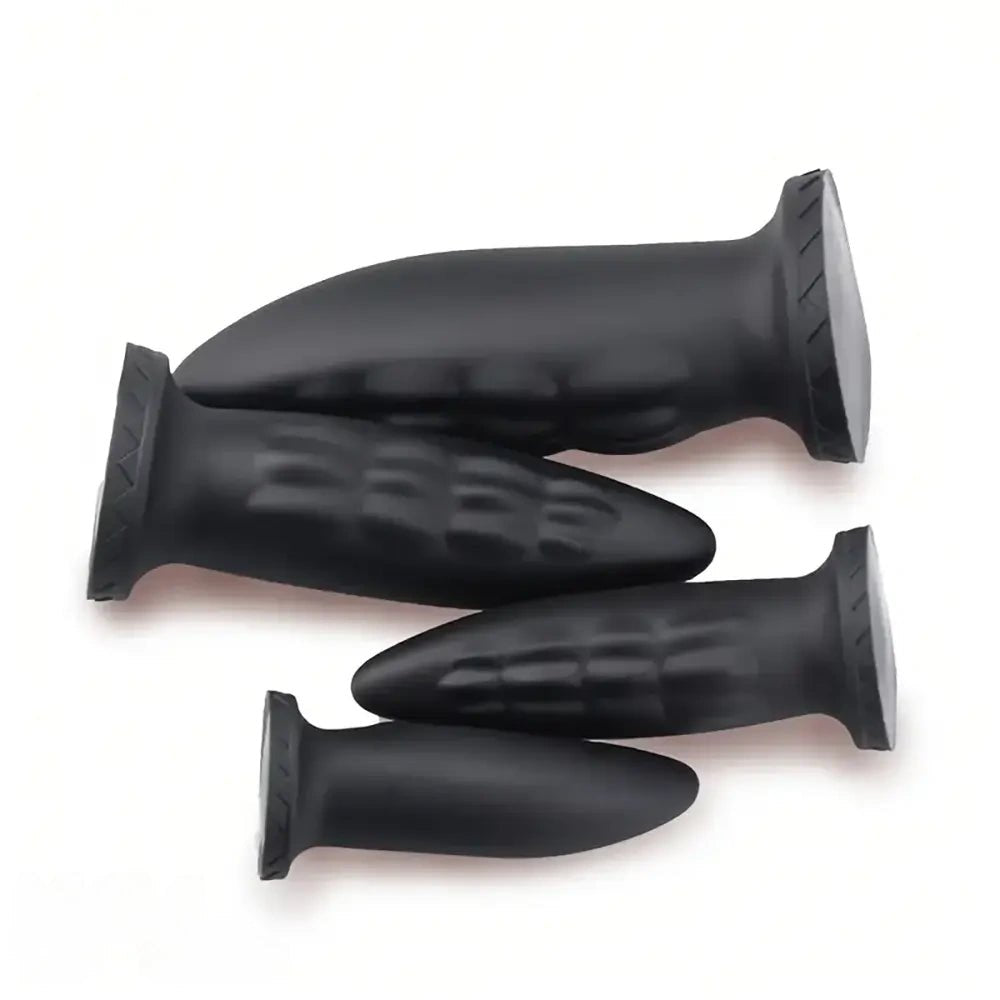 Ribbed Silicone Anal Plug - Golden Butt Plug Set