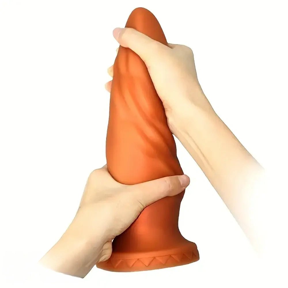 Ribbed Silicone Anal Plug - Golden Butt Plug Set