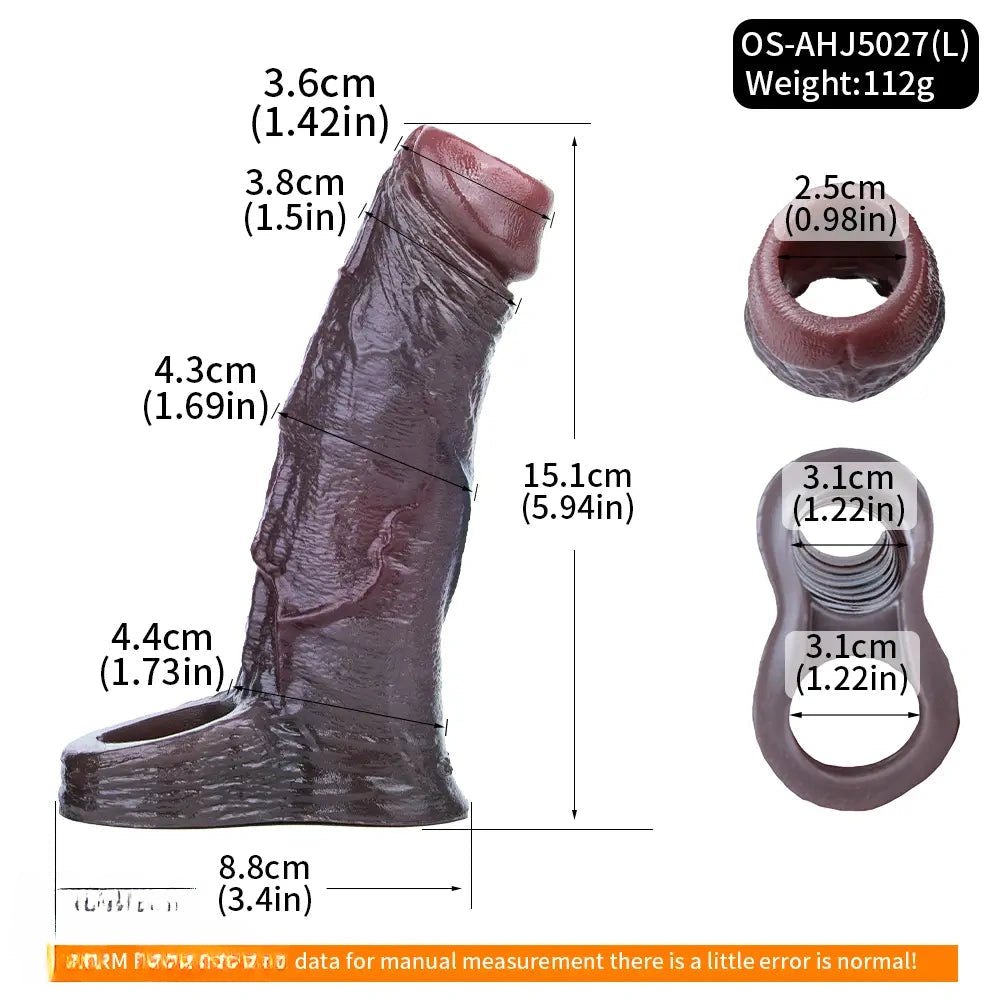 Ribbed Silicone Penis Sleeve - Wearable Extension Sleeve
