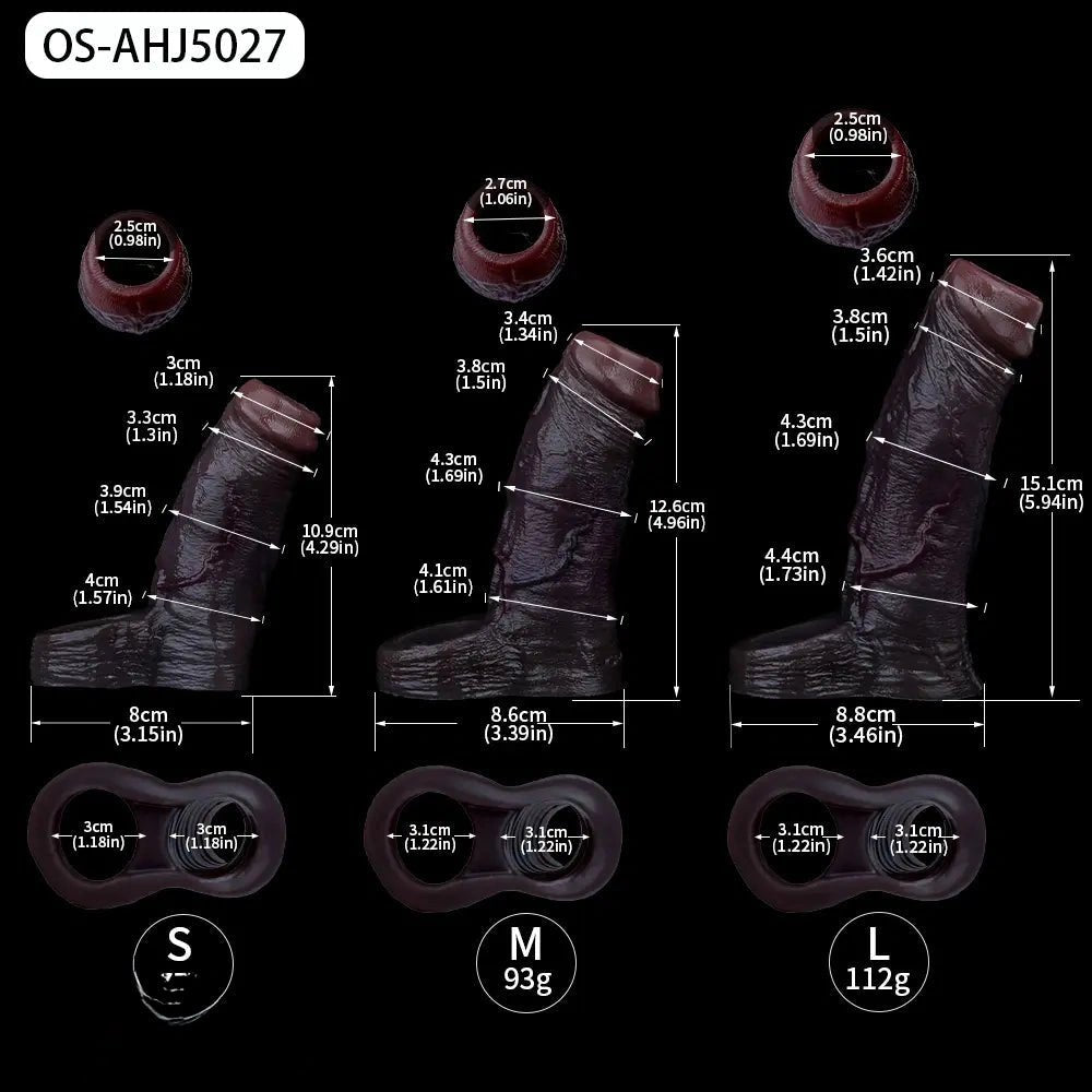 Ribbed Silicone Penis Sleeve - Wearable Extension Sleeve