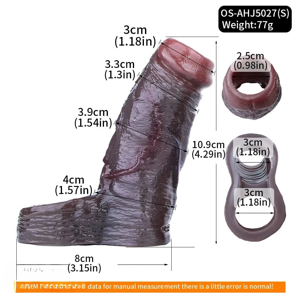 Ribbed Silicone Penis Sleeve - Wearable Extension Sleeve