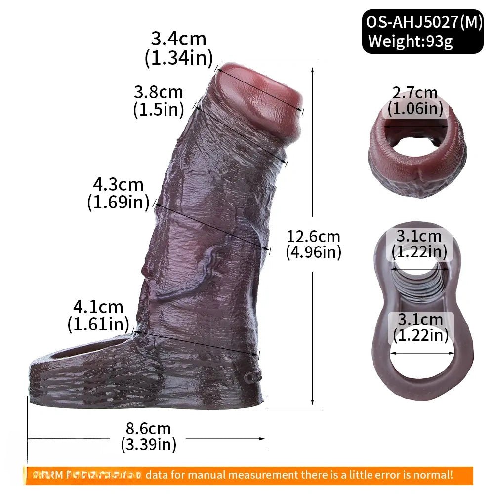 Ribbed Silicone Penis Sleeve - Wearable Extension Sleeve
